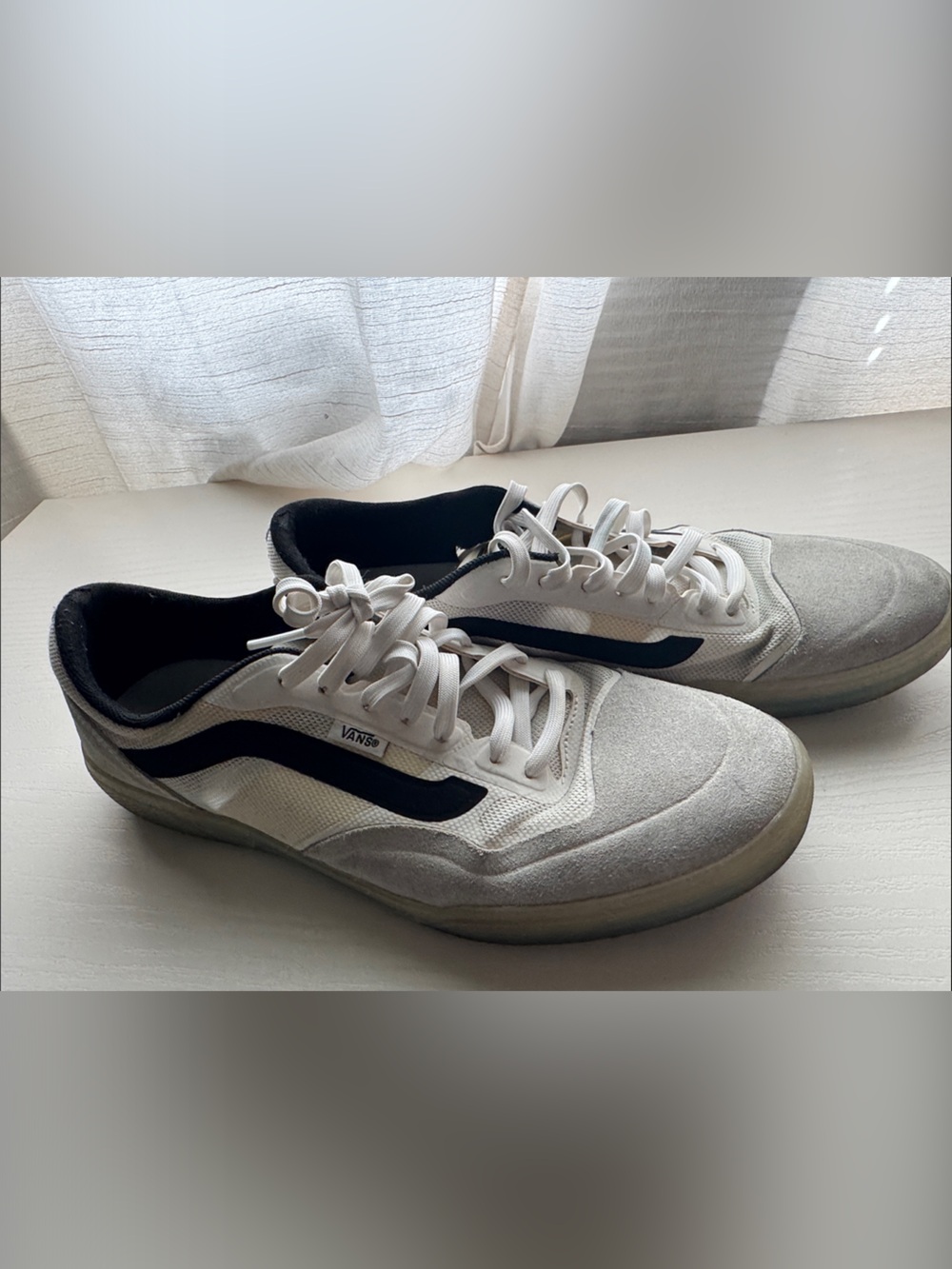 Vans White Gray Black Low-Top Sneakers